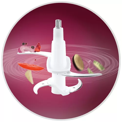 MINTATERMI - Zilan ZLN3888 Elektromos aprítógép - üvegedény - 1,6L - DUPLA kés - 300W - ezüst