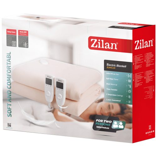Zilan ZLN4120 (double) Elektromos takaró, dupla szélesség, 2 x 60 W, 160 x 140 cm, beige