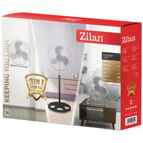 Zilan ZLN3840 Ventilátor, 3 az 1-ben, álló/asztali/álló, 55W