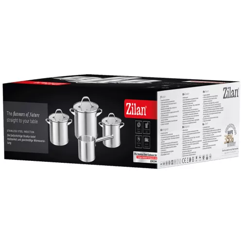 Zilan ZLN1344 Edénykészlet, rozsdamentes acél, 7 darabos