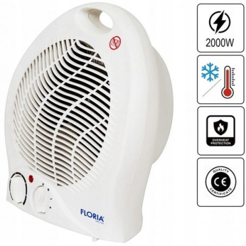Floria ZLN6171/WH fűtőtest, ventilátoros, fehér, 2000W