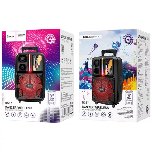  HOCO BS37 Vezeték nélküli hangszóró mikrofonnal, Bluetooth, 10 W, FM, USB, AUX