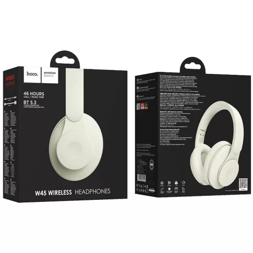 HOCO W45 Vezeték nélküli fejhallgató, Bluetooth, fehér