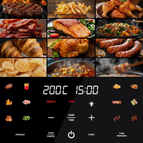 TESLA AirCook Q70 XXL WiFi Pro többfunkciós digitális forró levegős sütő