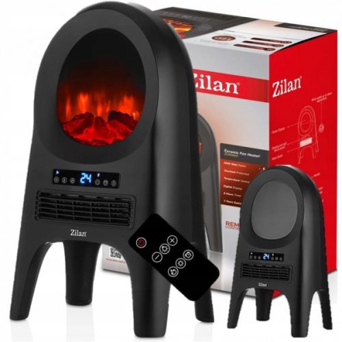 Zilan ZLN5664, Kerámia betétes Kandalló hatású fűtőtest, 2000 W, álló, fekete