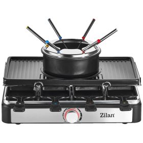   Zilan ZLN8856 Elektromos grill / Raclette / Sajtfondü, 3 az 1-ben, 1400 W