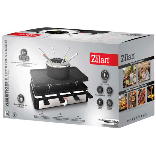 Zilan ZLN8856 Elektromos grill / Raclette / Sajtfondü, 3 az 1-ben, 1400 W