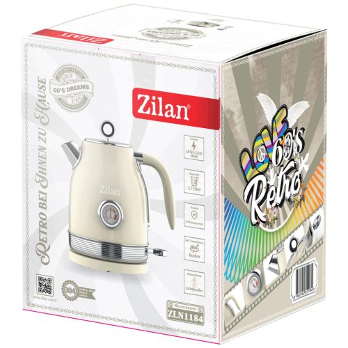 Zilan ZLN1184 Retro vízforraló – 1,7 liter, 2200 W, fehér