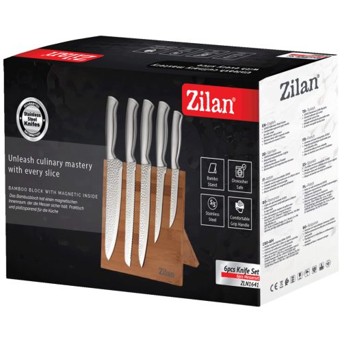 Zilan ZLN1641 mágneses késtömb szett, 5 kés + késtartó