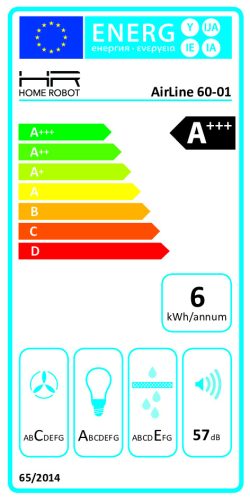 HOME ROBOT Airline 60-01 kürtős konyhai páraelszívó, három sebességfokozat, 375m3/óra, 35W, 60cm