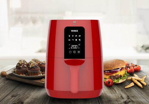 TESLA AirCook Q30 - multifunkciós digitális forró levegős sütő, 3,8 liter, 1300W - PIROS