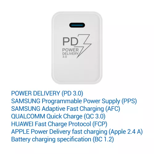 TESLA Power Charger T100 20W (fehér) - gyorstöltő