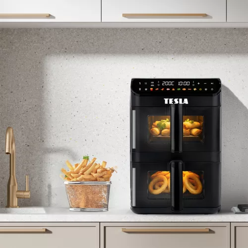 TESLA AirCook Q670 XXL DualZone multifunkciós digitális forró levegős sütő