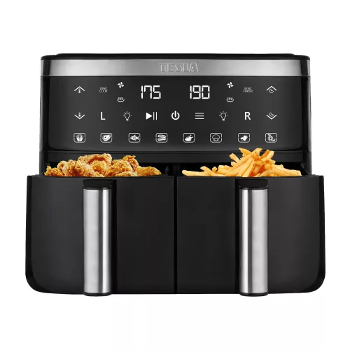 MINTATERMI - TESLA Aircook Q450 XXL DualZone digitális forrólevegő sütő, 7,6L