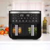 MINTATERMI - TESLA Aircook Q450 XXL DualZone digitális forrólevegő sütő, 7,6L