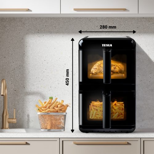 TESLA AirCook DualZone Q680 XXL dupla forró levegős sütő