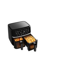   Amiko A60 Hot Air Fryer multifunkcionális kétkosaras digitális forrólevegős sütő, 10 liter - fekete
