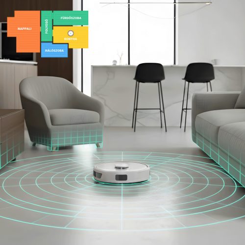 TESLA RoboStar iQ660 Intelligens robotporszívó, lézer navigáció 2in1 (fehér), 13000 Pa