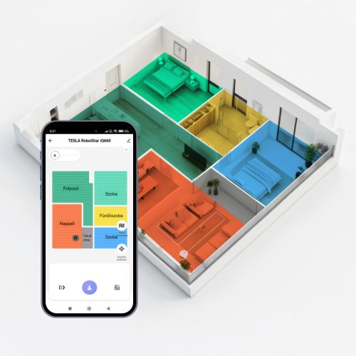 TESLA RoboStar iQ660 Intelligens robotporszívó, lézer navigáció 2in1 (fehér), 13000 Pa