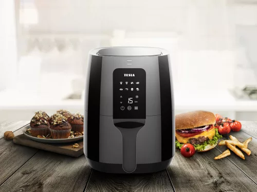 HASZNÁLT - TESLA AirCook Q30 - multifunkciós digitális forró levegős sütő, 3,8 liter, 1300W, fekete