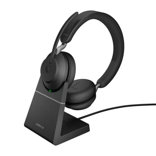 Jabra Evolve2 65, Link 390a UC Stereo Desk Stand Black