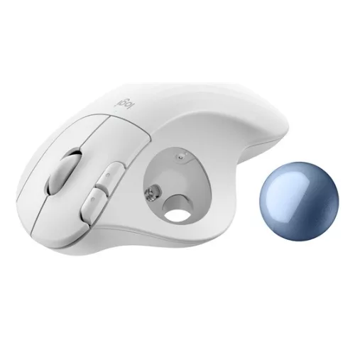 Logitech ERGO M575S - Off-White + Blue Ball