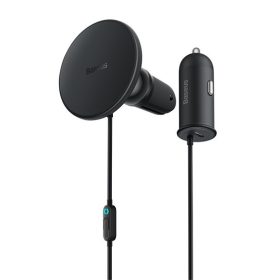   Baseus CW01 Magnetic szellőzőrácsra rögzíthető, vezeték nélküli autós telefon töltő és tartó, fekete
