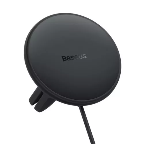 Baseus CW01 Magnetic szellőzőrácsra rögzíthető, vezeték nélküli autós telefon töltő és tartó, fekete