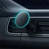 Baseus CW01 Magnetic szellőzőrácsra rögzíthető, vezeték nélküli autós telefon töltő és tartó, 15W, fekete