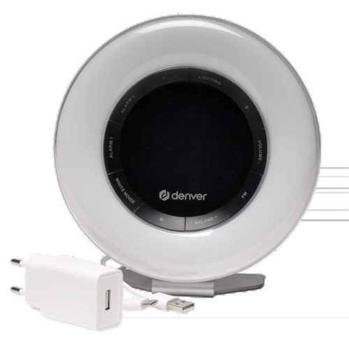 Denver CRL-342 - FM rádiós ébresztőóra ébresztőfénnyel és természet hangokkal - Fehér