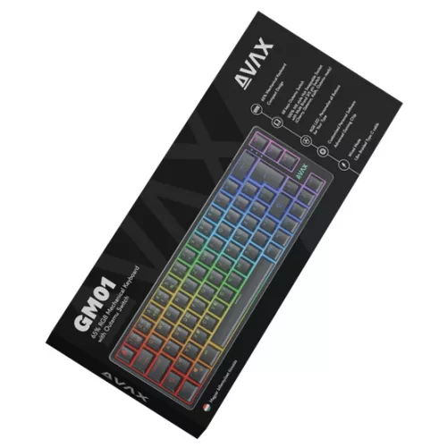 AVAX GM01 65% RGB mechanikus vezetékes billentyűzet Outemu piros switch, magyar kiosztás