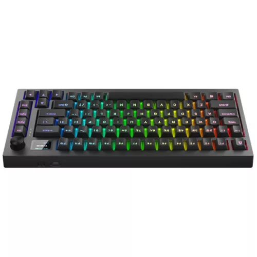 AVAX GM02 PRO 75% Gasket RGB tri-mode mechanikus billentyűzet Gateron piros switch, magyar kiosztás
