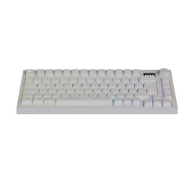   AVAX GM02 PRO Fehér 75% Gasket RGB tri-mode mechanikus billentyűzet Gateron sárga switch, magyar kiosztás