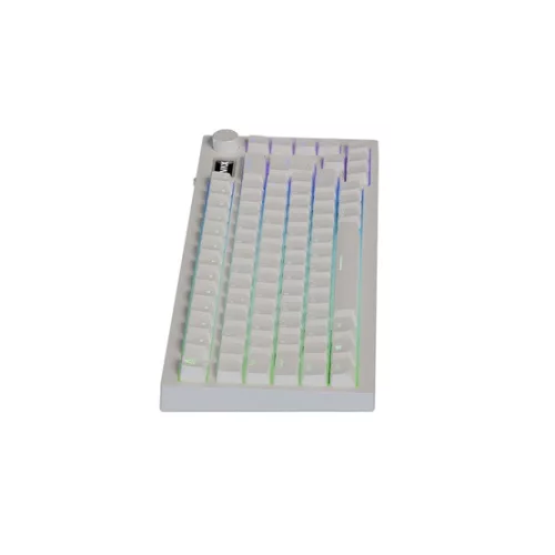 AVAX GM02 PRO Fehér 75% Gasket RGB tri-mode mechanikus billentyűzet Gateron sárga switch, magyar kiosztás