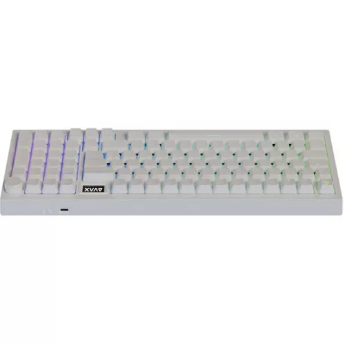 AVAX GM03 PRO Fehér 98% Gasket RGB tri-mode mechanikus billentyűzet Gateron sárga switch, magyar kiosztás