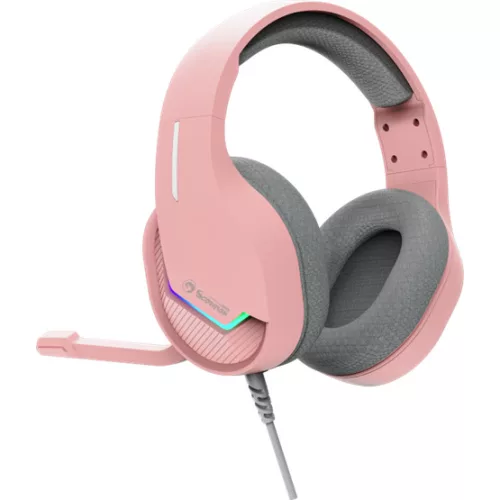 MARVO Tactic 40 vezetékes fejhallgató - rózsaszín - RGB világítás