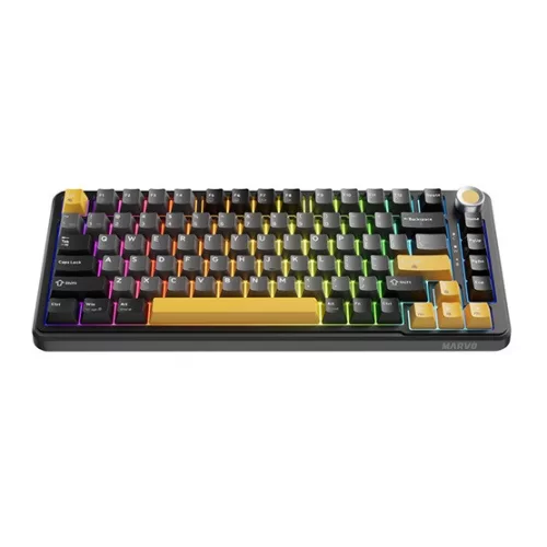 MARVO TITAN 75 vezeték nélküli gaming billentyűzet - Fekete - HU /Banana Crystal Linear/