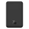 Baseus Magnetic Mini vezeték nélküli gyorstöltő powerbank 5000 mAh, 20W, fekete + 60W USB Type-C, 30cm kábel