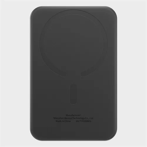 Baseus Magnetic Mini vezeték nélküli gyorstöltő powerbank 5000 mAh, 20W, fekete + 60W USB Type-C, 30cm kábel