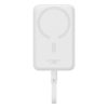 Baseus Magnetic Mini vezeték nélküli gyorstöltő powerbank 10000mAh, 30W, beépített USB Type-C kábel, fehér