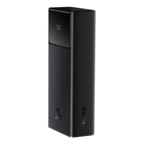 Baseus Star-Lord gyorstöltő powerbank 30000 mAh, 30W, fekete + 3A USB Type-A – Type-C, 30cm kábel