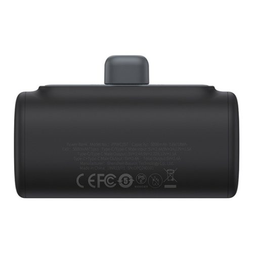 Baseus Compact 20W gyorstöltő powerbank, 5000mAh, Type-C csatlakozóval, fekete