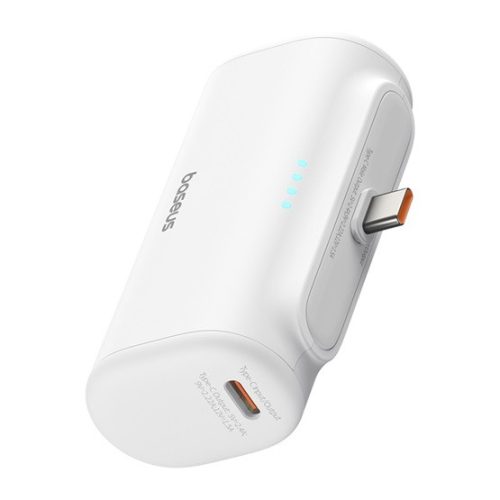 Baseus Compact 20W gyorstöltő powerbank, 5000mAh, Type-C csatlakozóval, fehér
