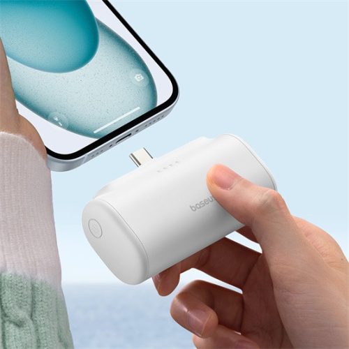 Baseus Compact 20W gyorstöltő powerbank, 5000mAh, Type-C csatlakozóval, fehér