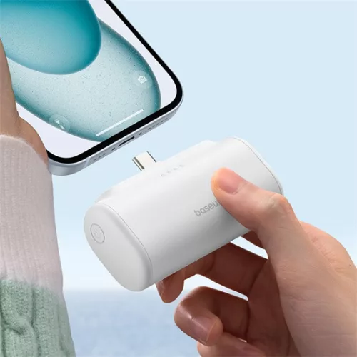 Baseus Compact 20W gyorstöltő powerbank, 5000mAh, Type-C csatlakozóval, fehér