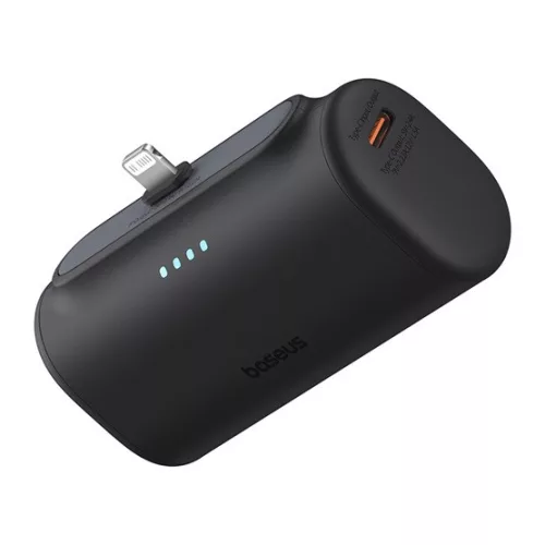 Baseus Compact 20W gyorstöltő powerbank, 5000mAh, iPhone csatlakozóval, fekete
