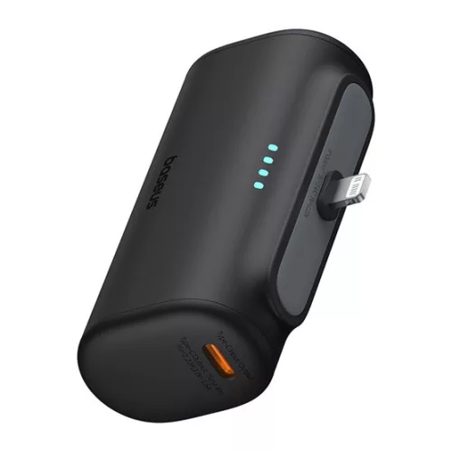 Baseus Compact 20W gyorstöltő powerbank, 5000mAh, iPhone csatlakozóval, fekete