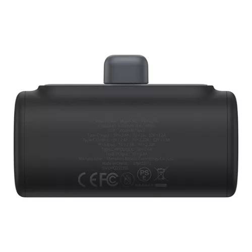 Baseus Compact 20W gyorstöltő powerbank, 5000mAh, iPhone csatlakozóval, fekete