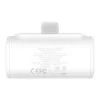 Baseus Compact gyorstöltő powerbank 5000 mAh, 20W iPhone csatlakozóval, fehér