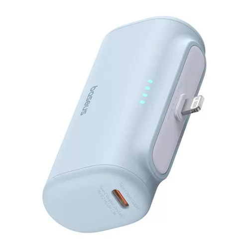 Baseus Compact gyorstöltő powerbank 5000 mAh, 20W iPhone csatlakozóval, kék